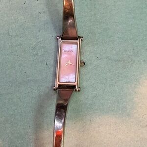 Gucci Mother of Pearl Swiss stainless steel Bracelet Watch Rectangular Dial